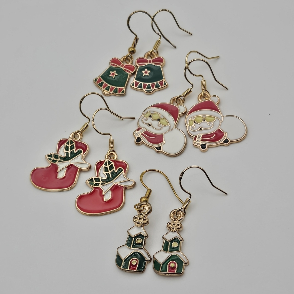 Festive Christmas Earrings Set